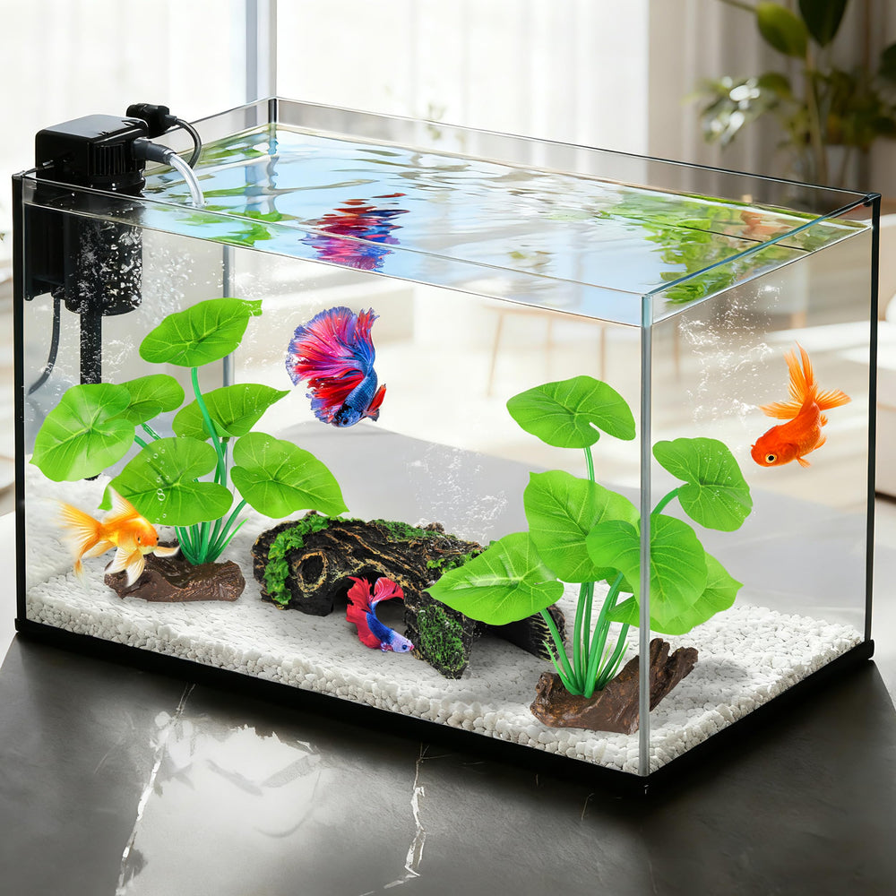MyLifeUNIT planta de seda verde 1, refugio suave para peces pequeños