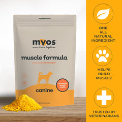 Fortetropin, ingrediente natural de MYOS, ayuda a mantener el músculo en perros.