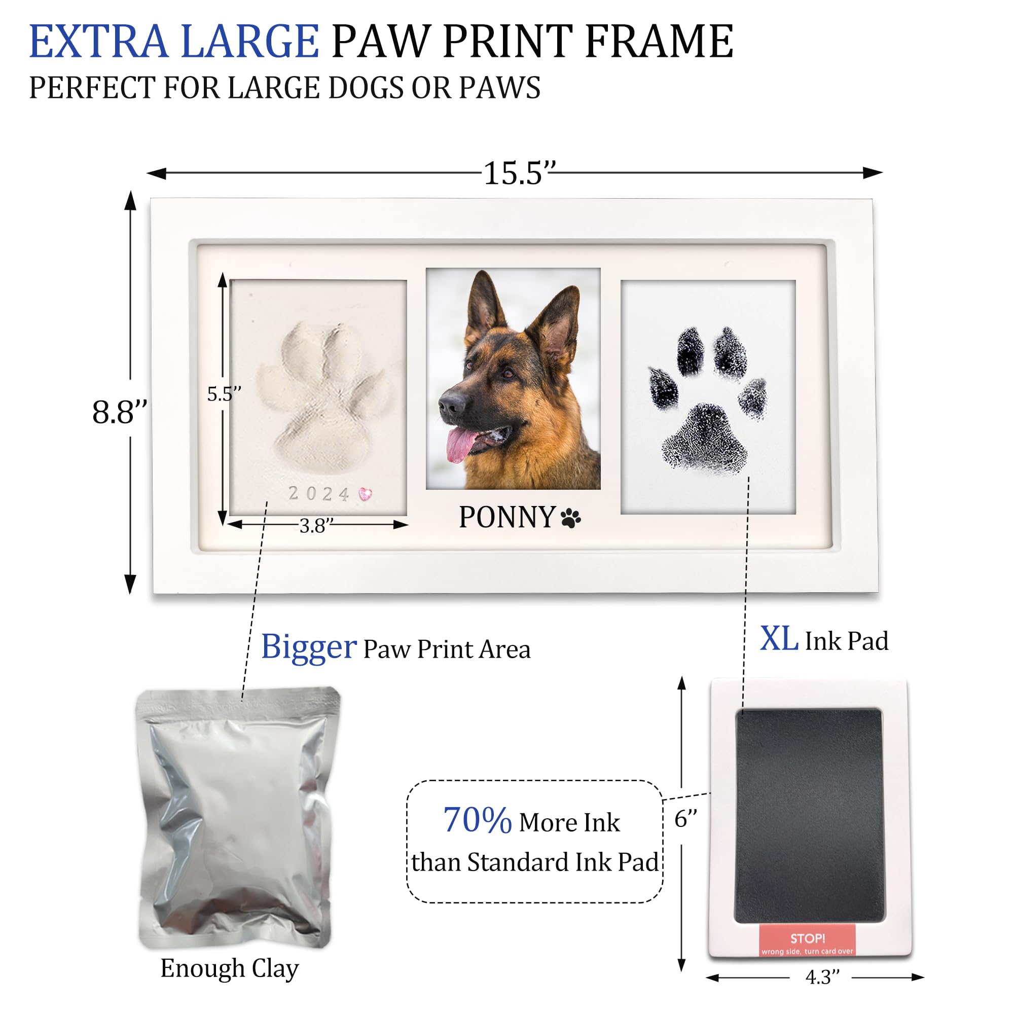 MYPAWLETS arcilla-huellas-suave ofrece impresión suave al tacto para memorias afectivas.