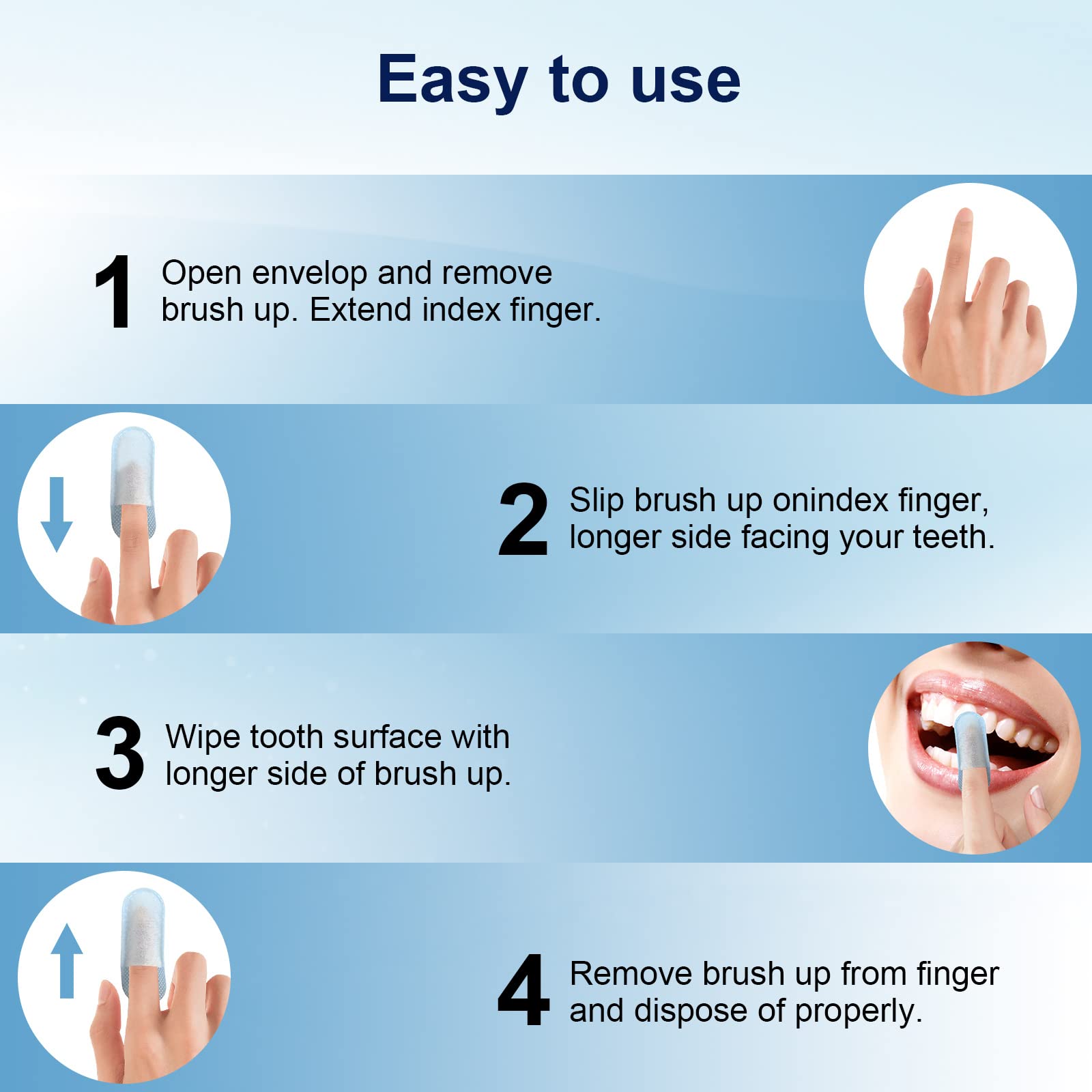 MySmile eliminación de manchas con toallitas para dedo en cafe, vino y té