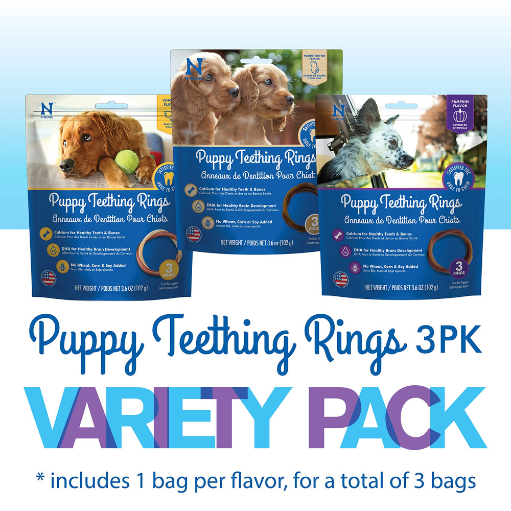 N-Bone Puppy Teething Rings calabaza: snack sabroso que fomenta dientes sanos