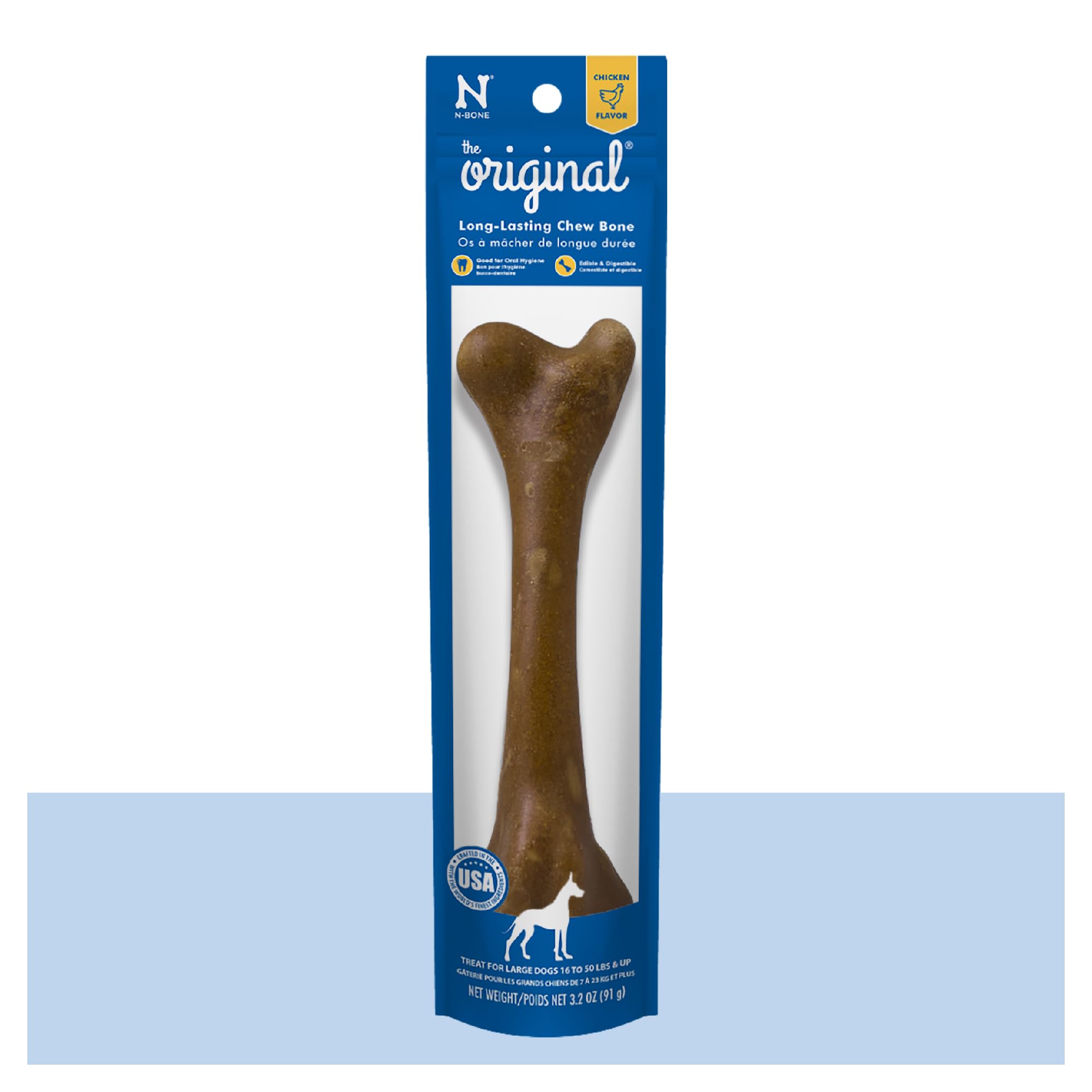 N-Bone hueso masticable grande para masticar diariamente.