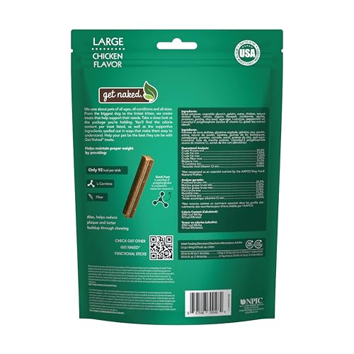 Masticables dentales sabor pollo de N-Bone Get Naked para cuidado bucal.
