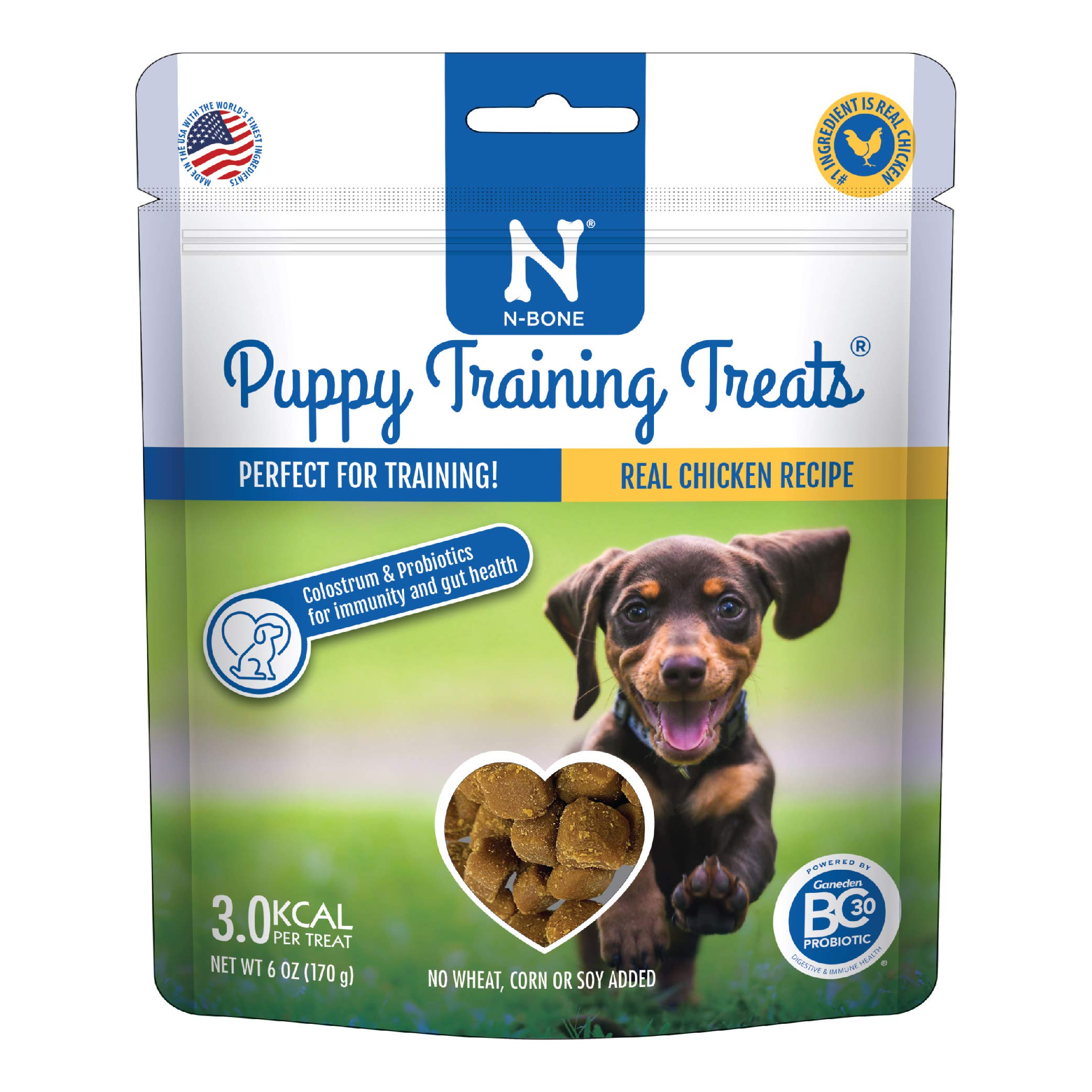 N-Bone Premios de entrenamiento para cachorros, bolsa de 6 oz, ideal para refuerzos positivos.