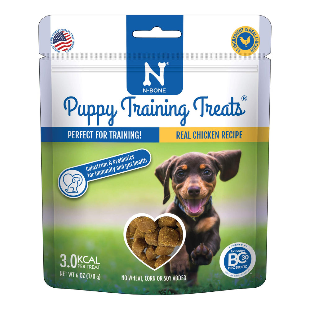 N-Bone Premios de entrenamiento para cachorros, bolsa de 6 oz, ideal para refuerzos positivos.