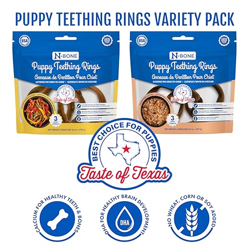 N-Bone Puppy Teething Rings: textura suave para masticar durante la dentición.
