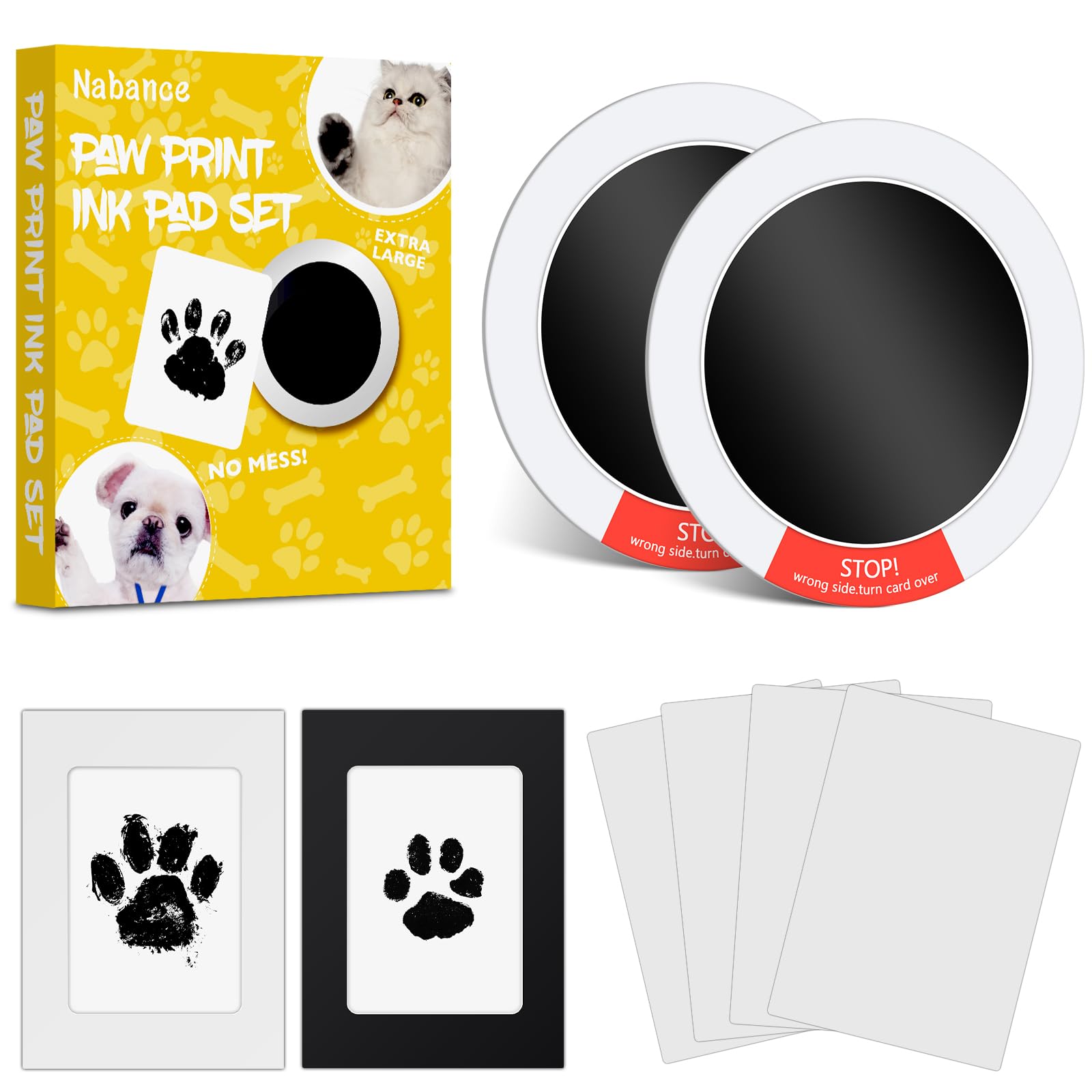 Nabance huella sin tinta de perro, impresión limpia y segura para recuerdos.