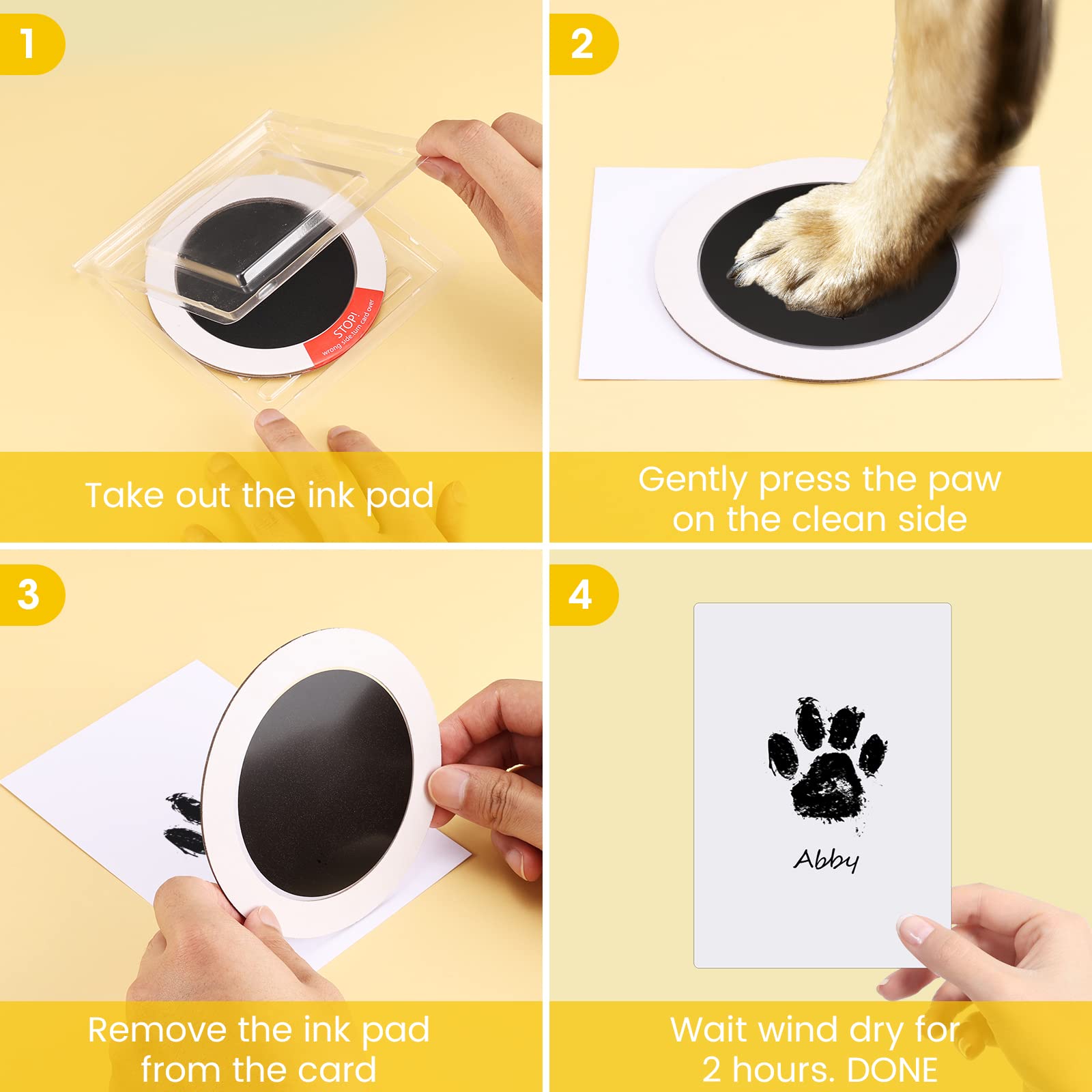 Nabance kit de impresión sin tinta para patas de perros y gatos.