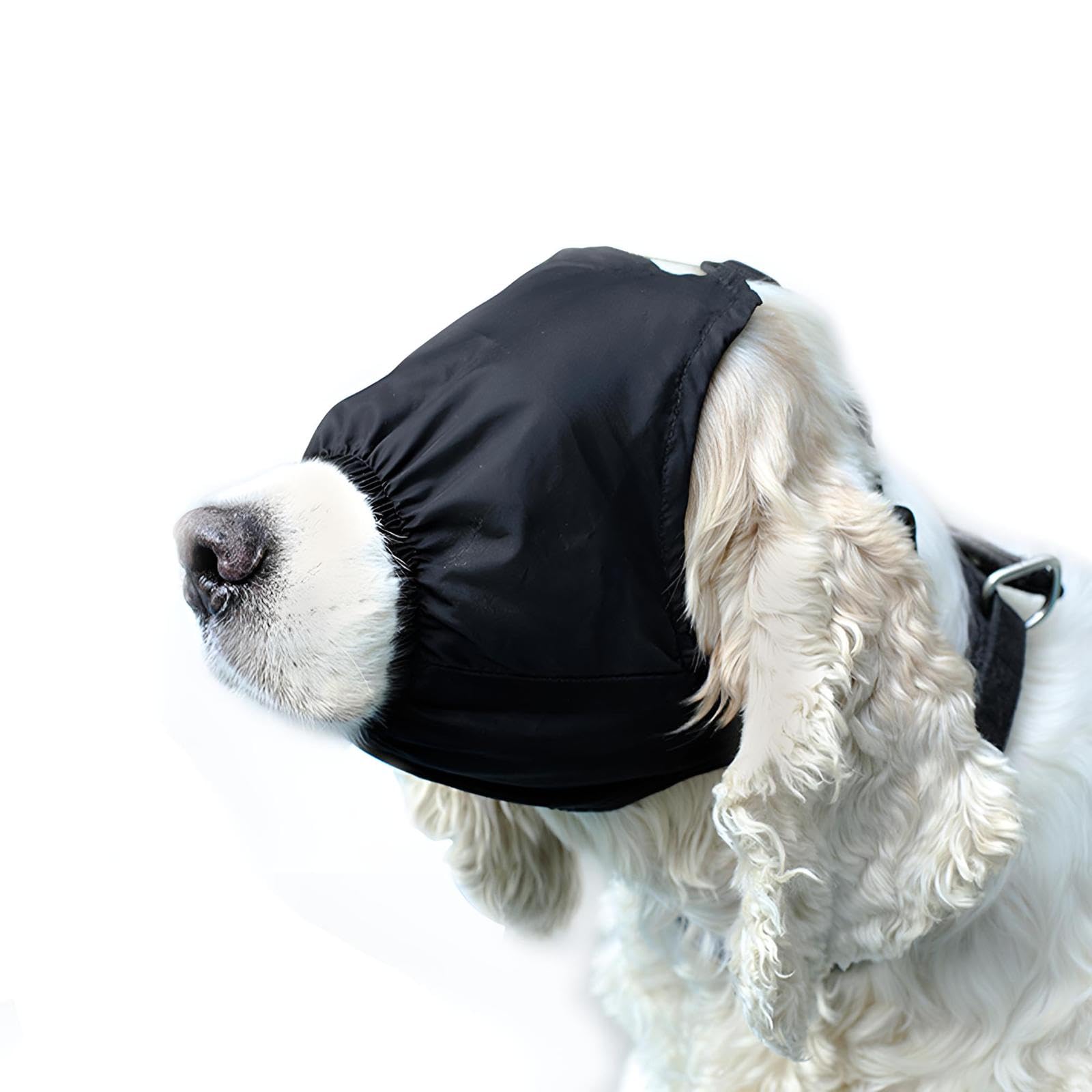 NACOCO gorro calmante para perro durante sesiones de cuidado y aseo.