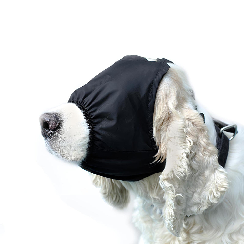 NACOCO gorro calmante para perro durante sesiones de cuidado y aseo.
