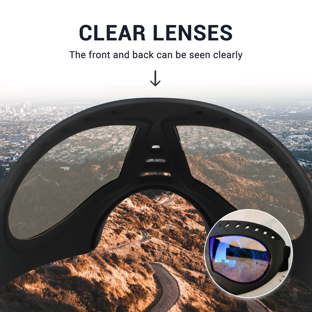 Gafas NAMSAN con ventilacion reducen empañamiento al mirar por la ventana.