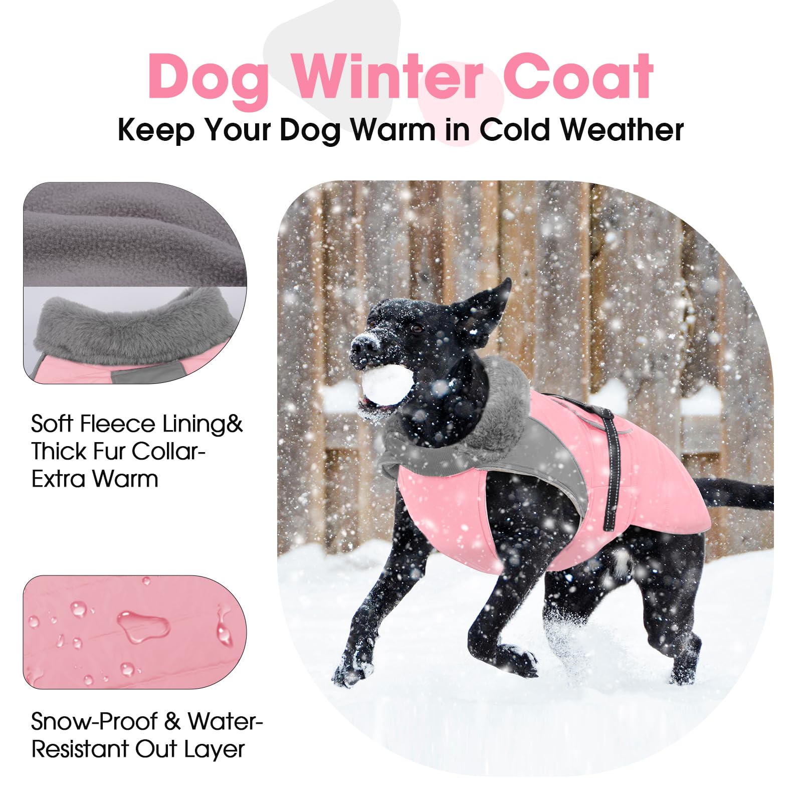 Nanaki capa para perro con forro de felpa, calor suave para días muy fríos.
