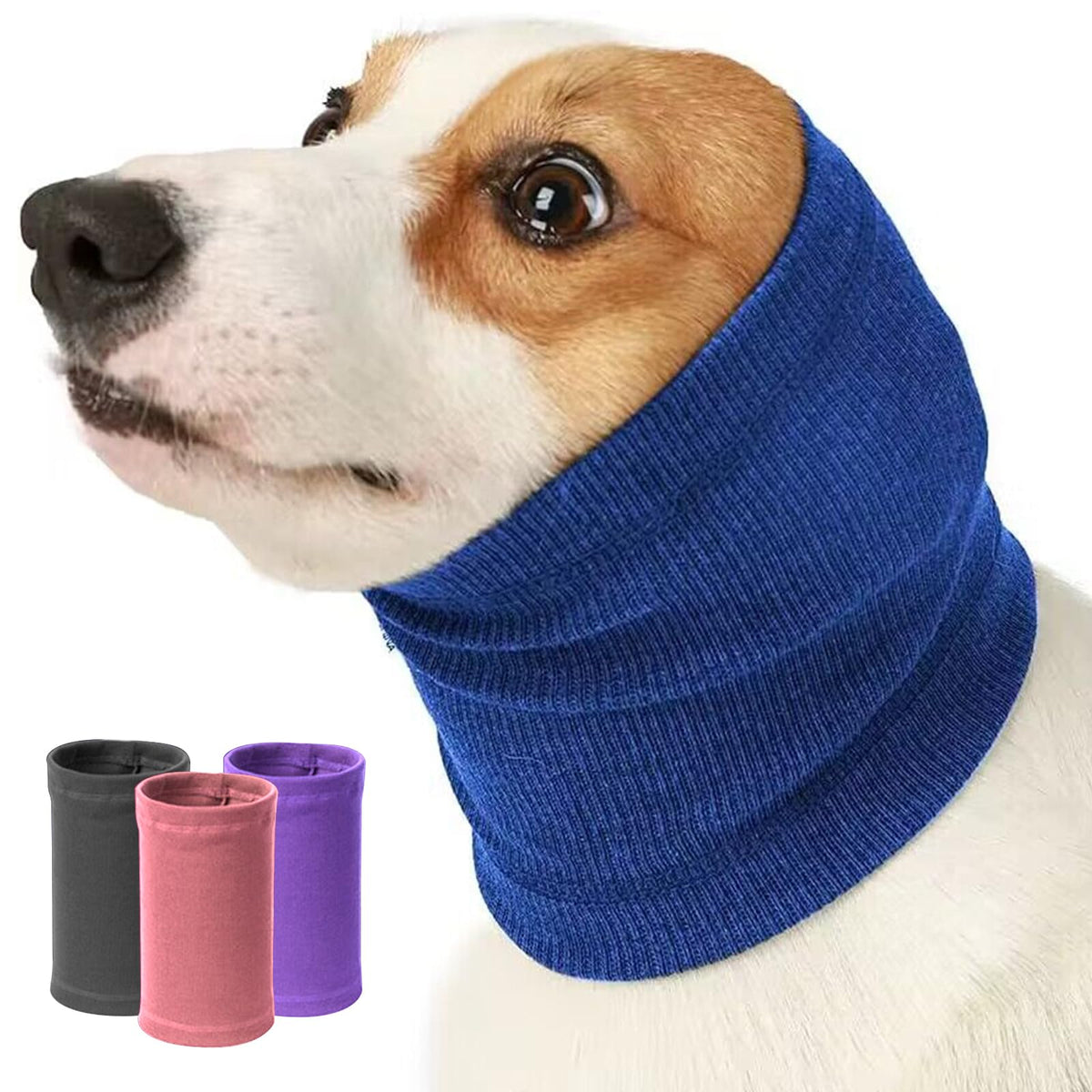 Nanaki capuche calmante pour chien: couverture des oreilles pour atténuer le bruit.