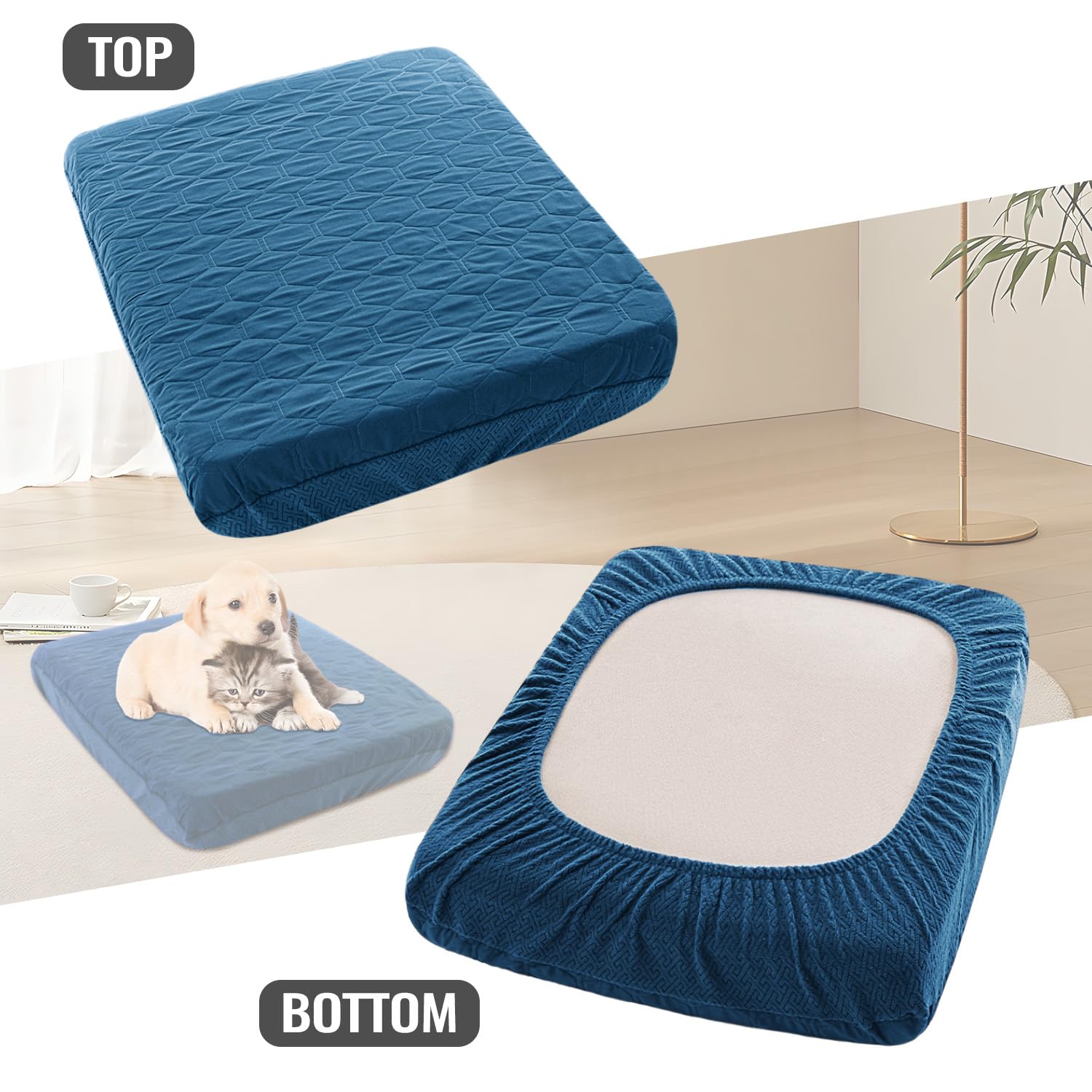 Nanbowang funda cama perro antideslizante en reverso para ajuste firme.