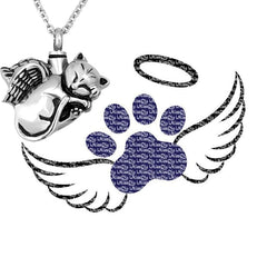 Collar urna NanMuc para perro con ángel, recuerdo cercano.