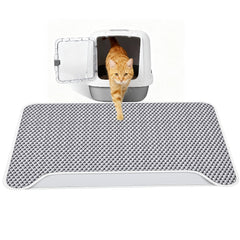 NASTELLA alfombrilla para arena de gato de doble capa, captura la arena y facilita la limpieza.
