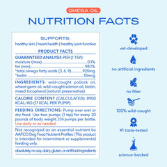 Native Pet aceite Alaska mezclado en comida, sabor suave para perros y gatos.