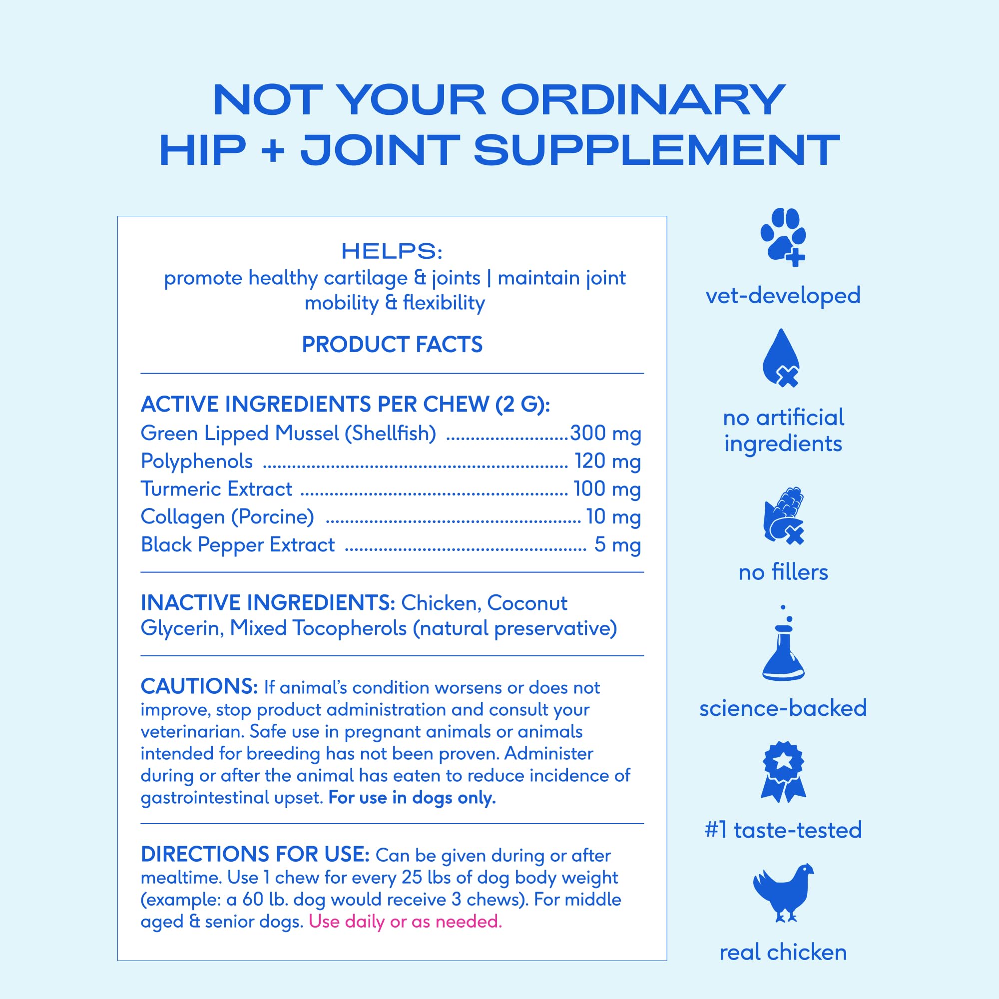 Native Pet Inflammatory Care green-lipped mussel ingredient illustration highlights omega-3s.
