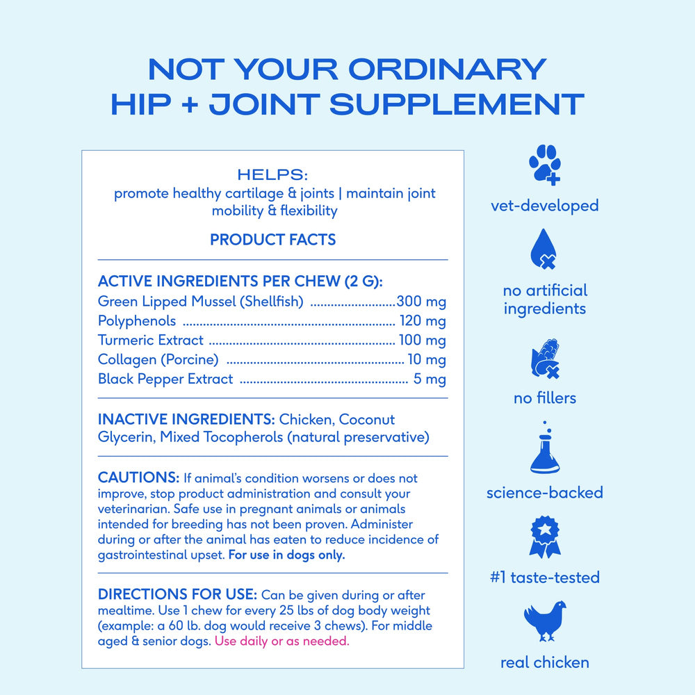 Native Pet Inflammatory Care green-lipped mussel ingredient illustration highlights omega-3s.