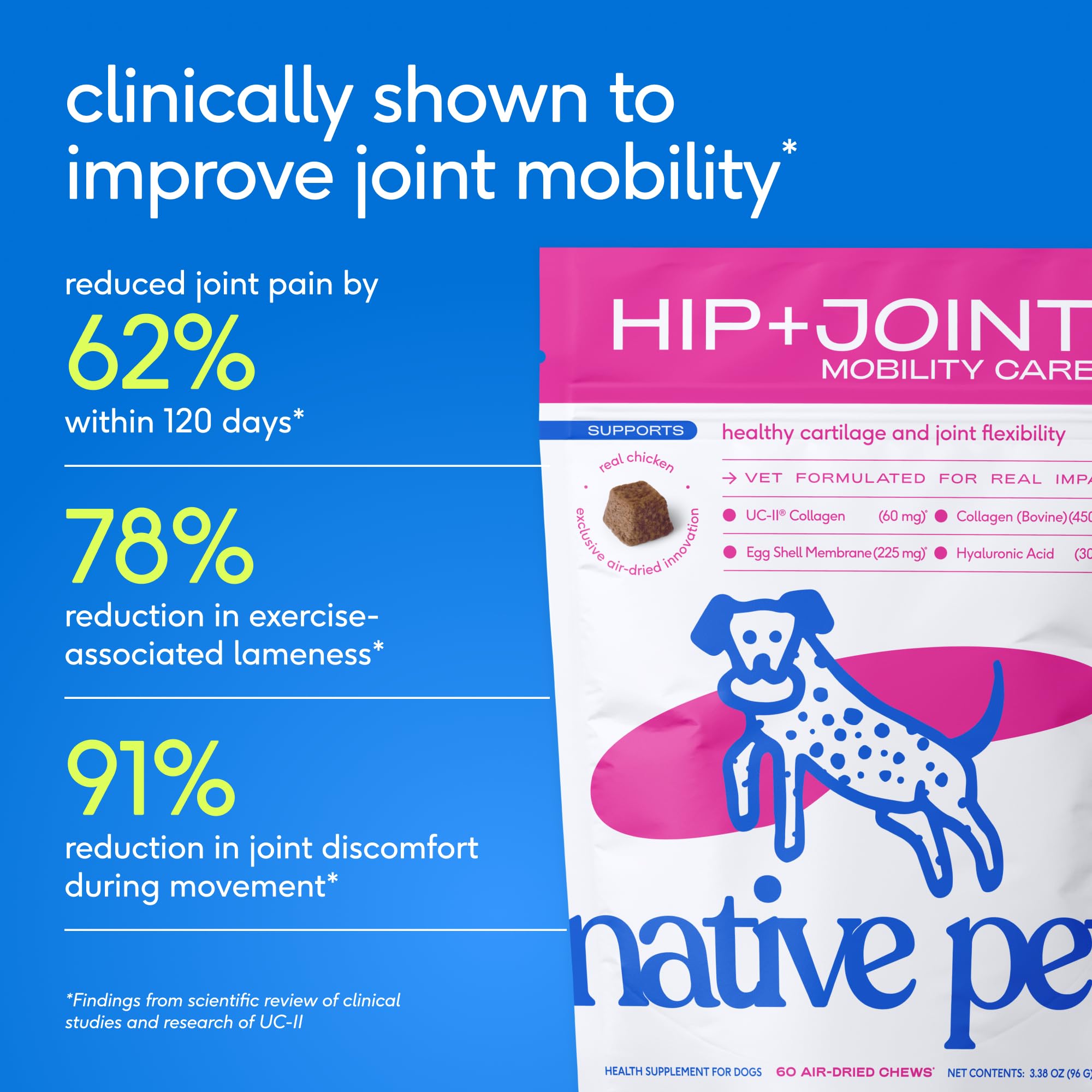 Native Pet Mobility Care articulaciones: apoya la salud de articulaciones y ligamentos.