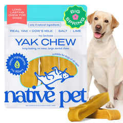 Native Pet Yak Chews: paquete de 10 unidades para perros grandes y activos