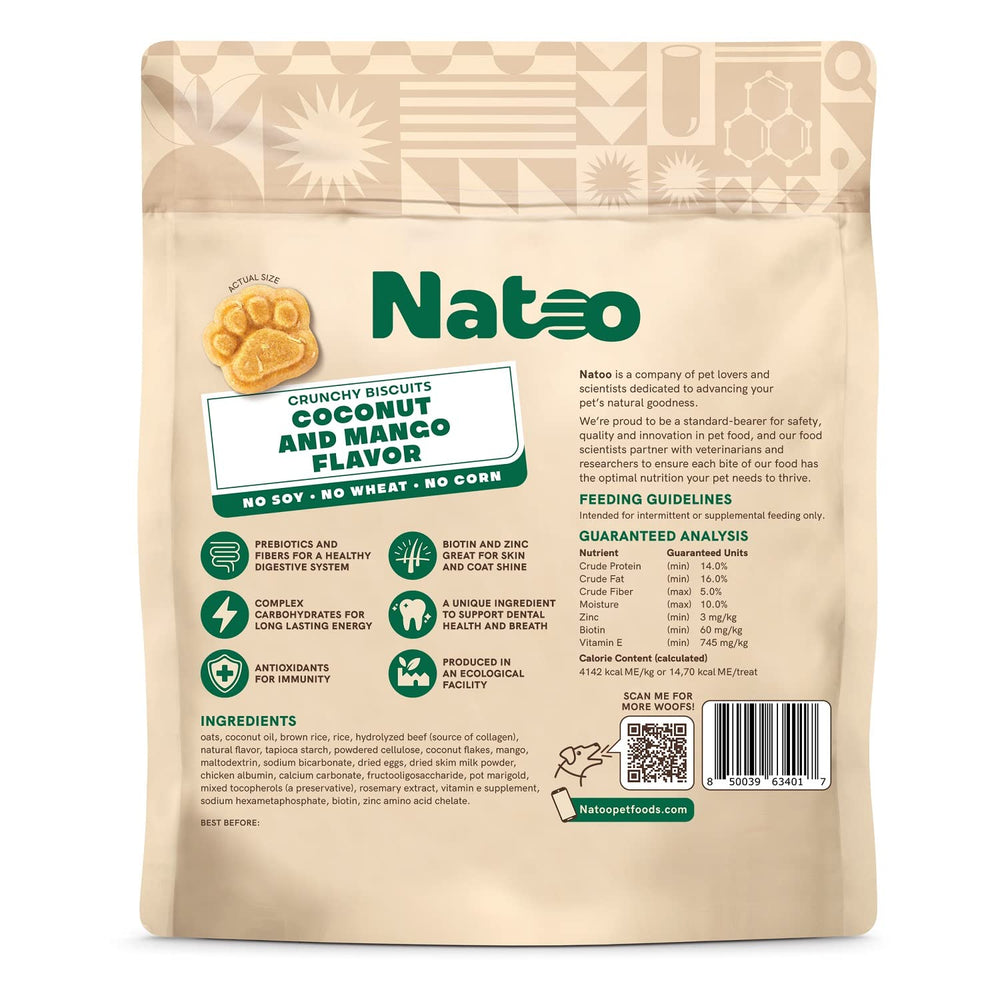 NATOO galletas naturales con prebióticos ideales para momentos de juego.
