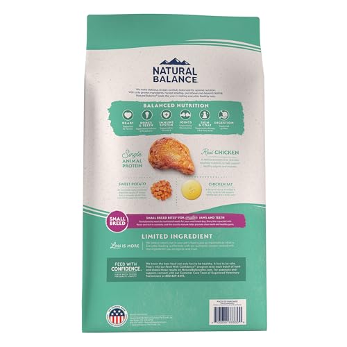 Natural Balance con pollo como proteína principal para perro pequeño