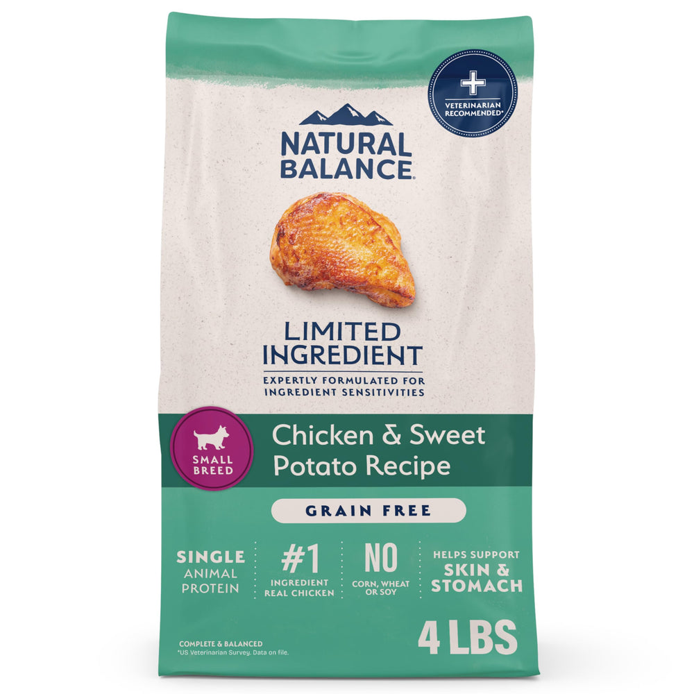 Natural Balance bolsa pollo y batata para perro pequeño, alimento balanceado de 4 lb