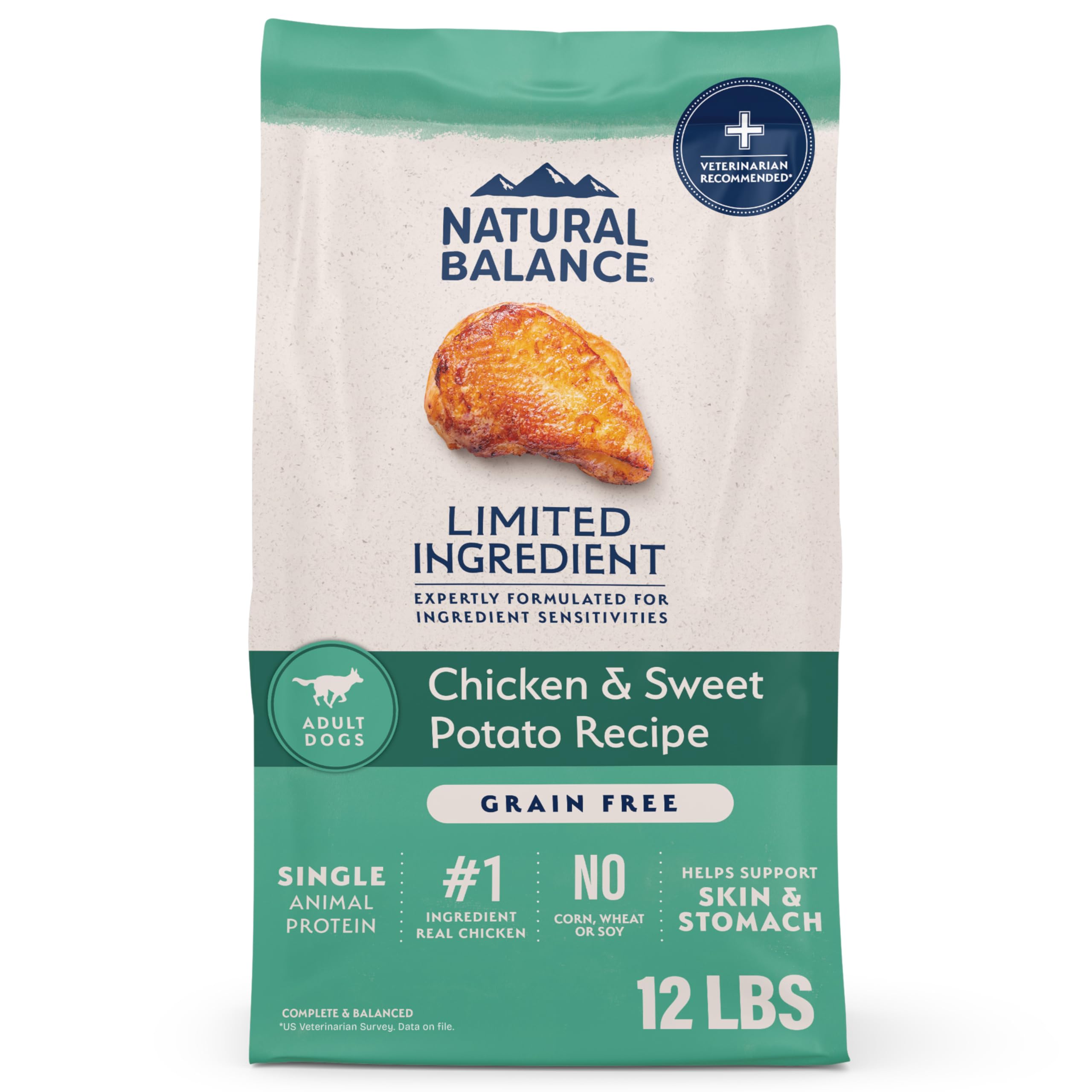 Natural Balance alimento seco para perro adulto con ingredientes limitados para estómagos sensibles