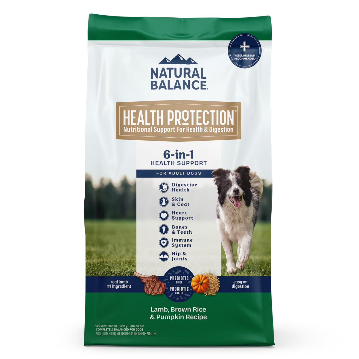 Natural Balance cordero-primer-ingrediente: proteína fácil de digerir para perros.