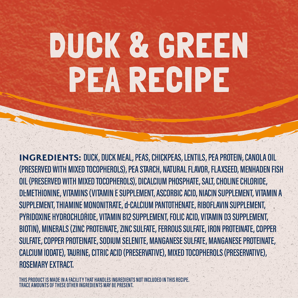 Natural Balance receta pato guisante con proteína única