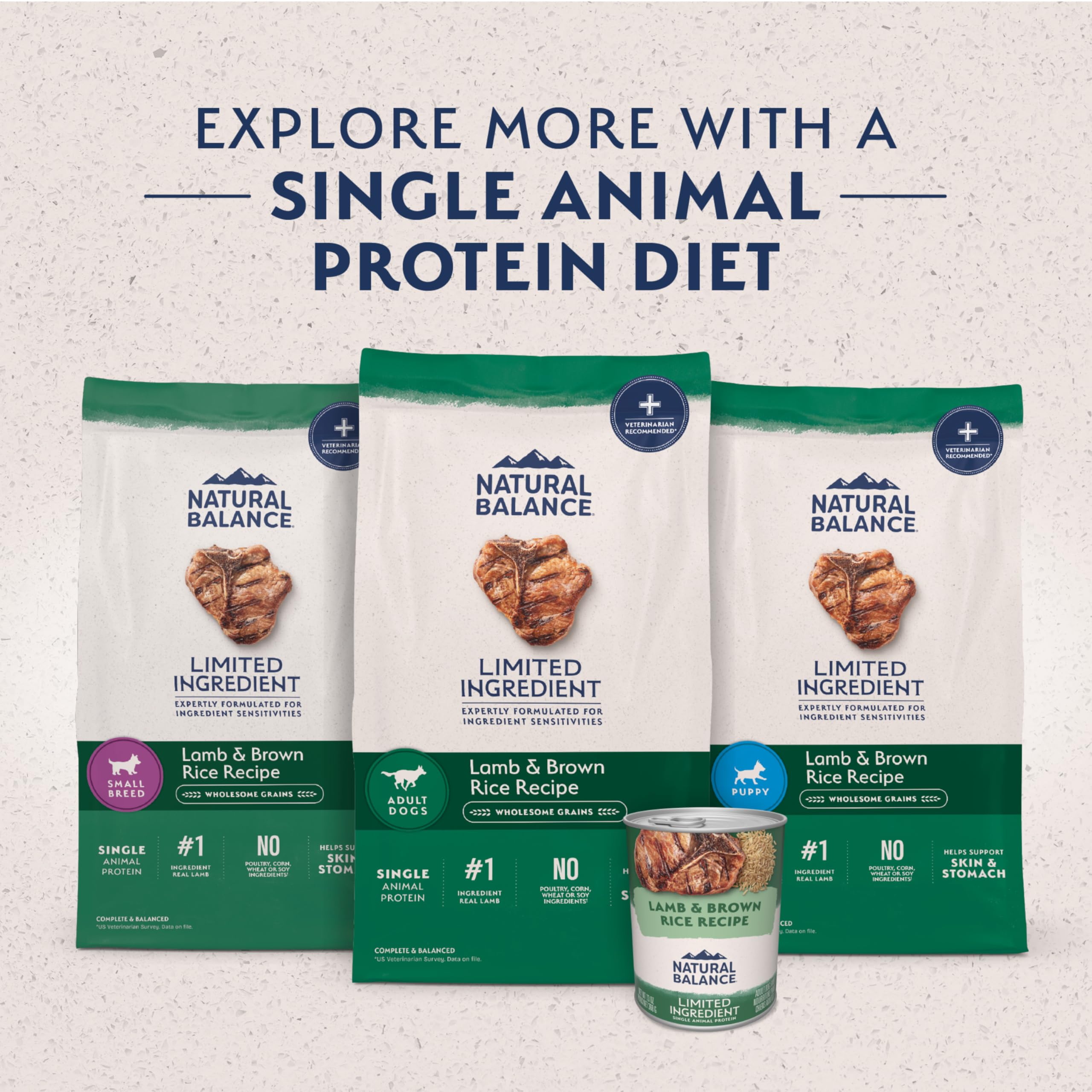 Fórmula de Digestión facilitada de Natural Balance sin alérgenos comunes.