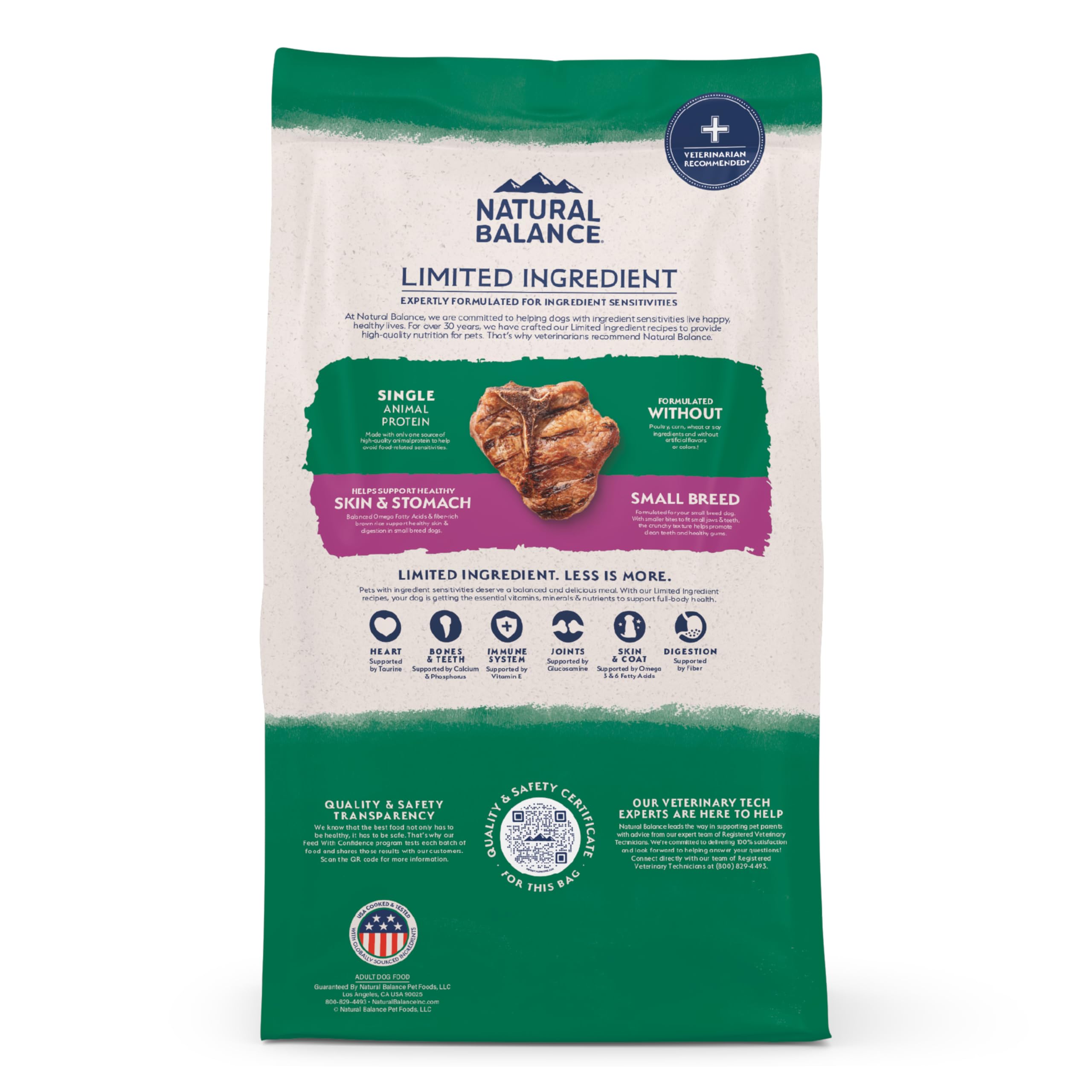 Bolsa de 4 libras de Natural Balance lista para alimentar diariamente.