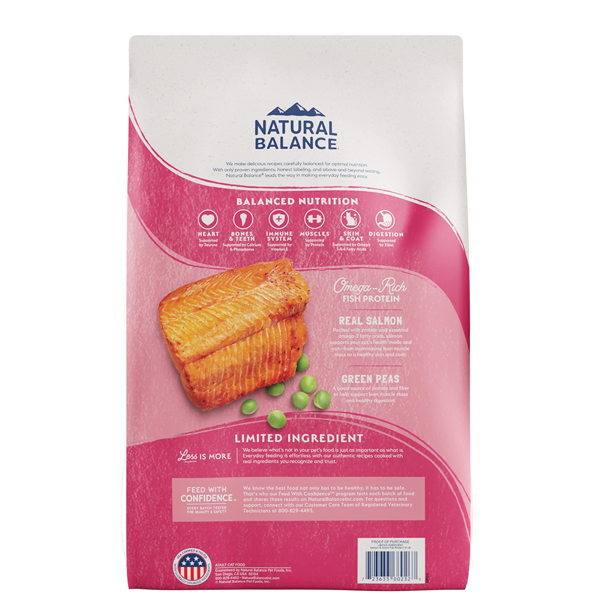 Natural Balance salmón como única proteína para gatos sensibles.