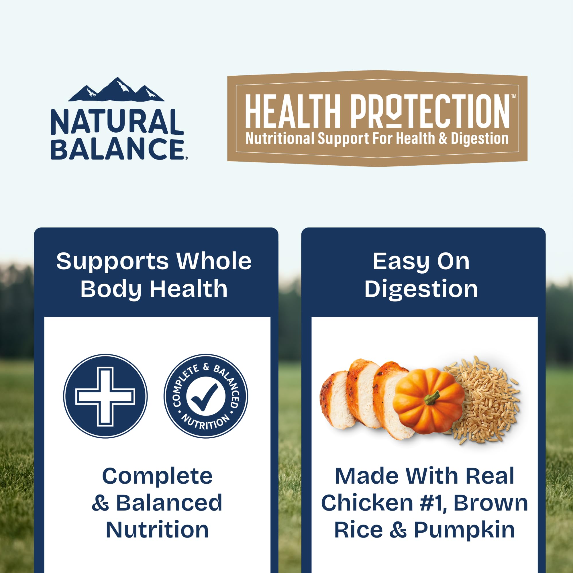 Natural Balance fórmula sin maíz, soja ni trigo, ideal para dietas sensibles.