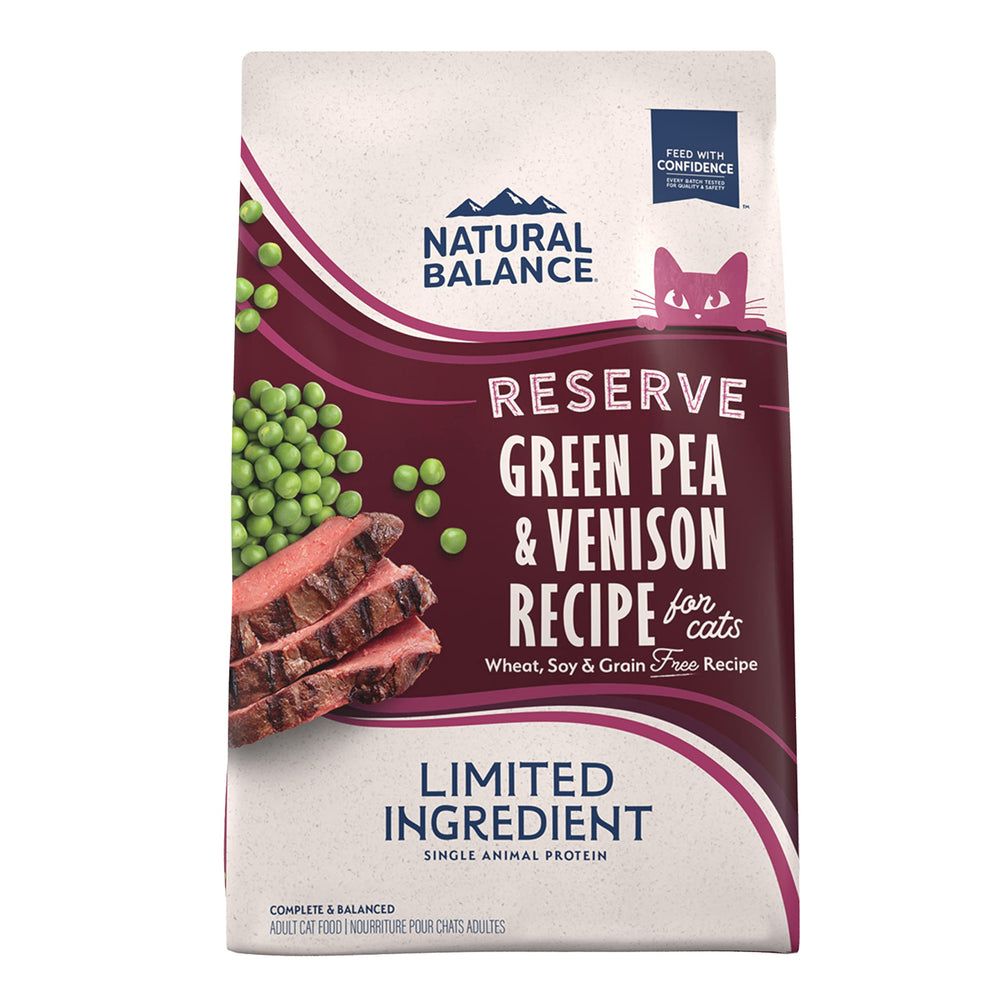 Natural Balance para gatos venado y guisantes, bolsa 4 lb, nutrición simple para diario