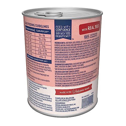 Lata Natural Balance de ternera, hígado y arroz integral para perros sanos