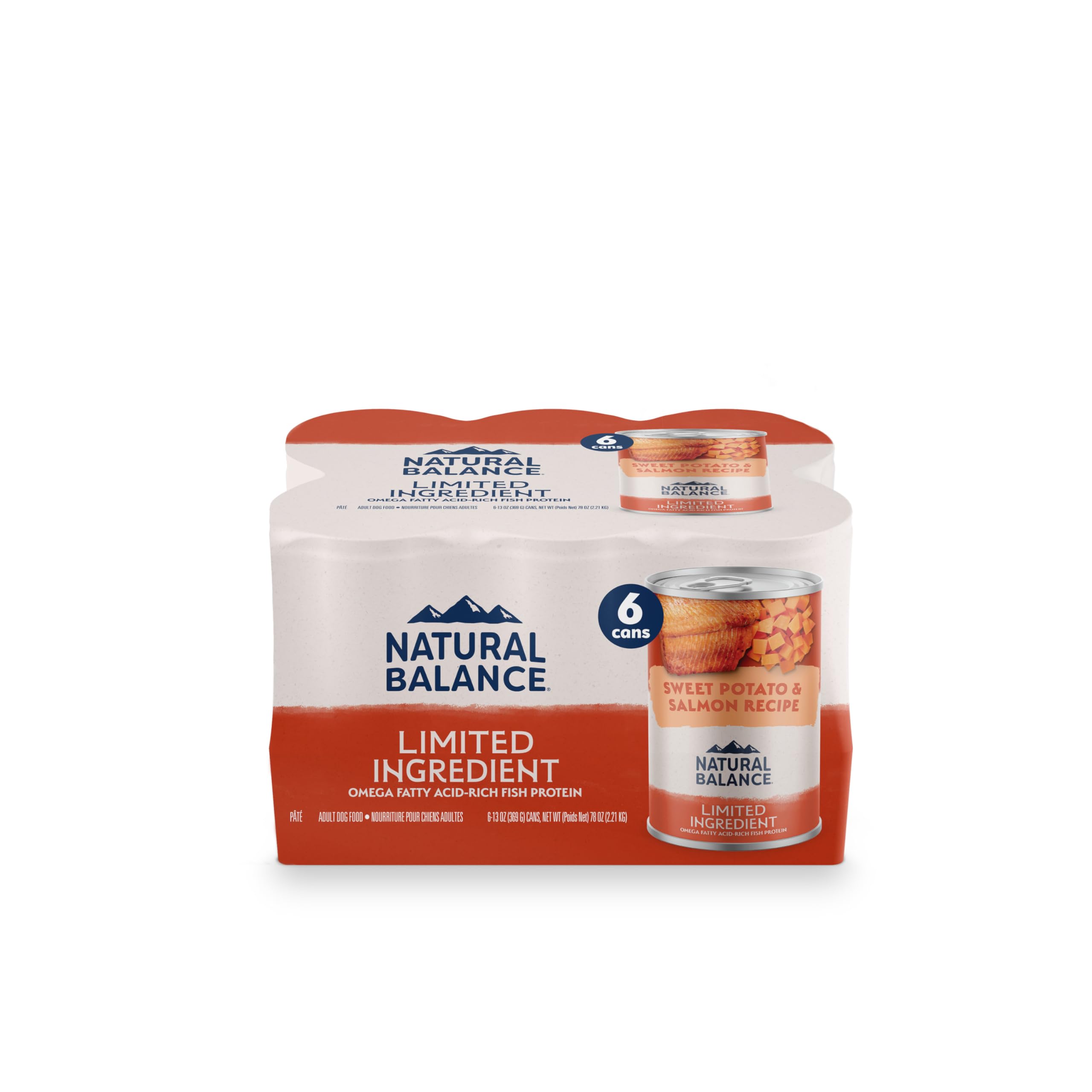 Natural Balance: latas de salmón con batata dulce, proteína esencial para músculos.