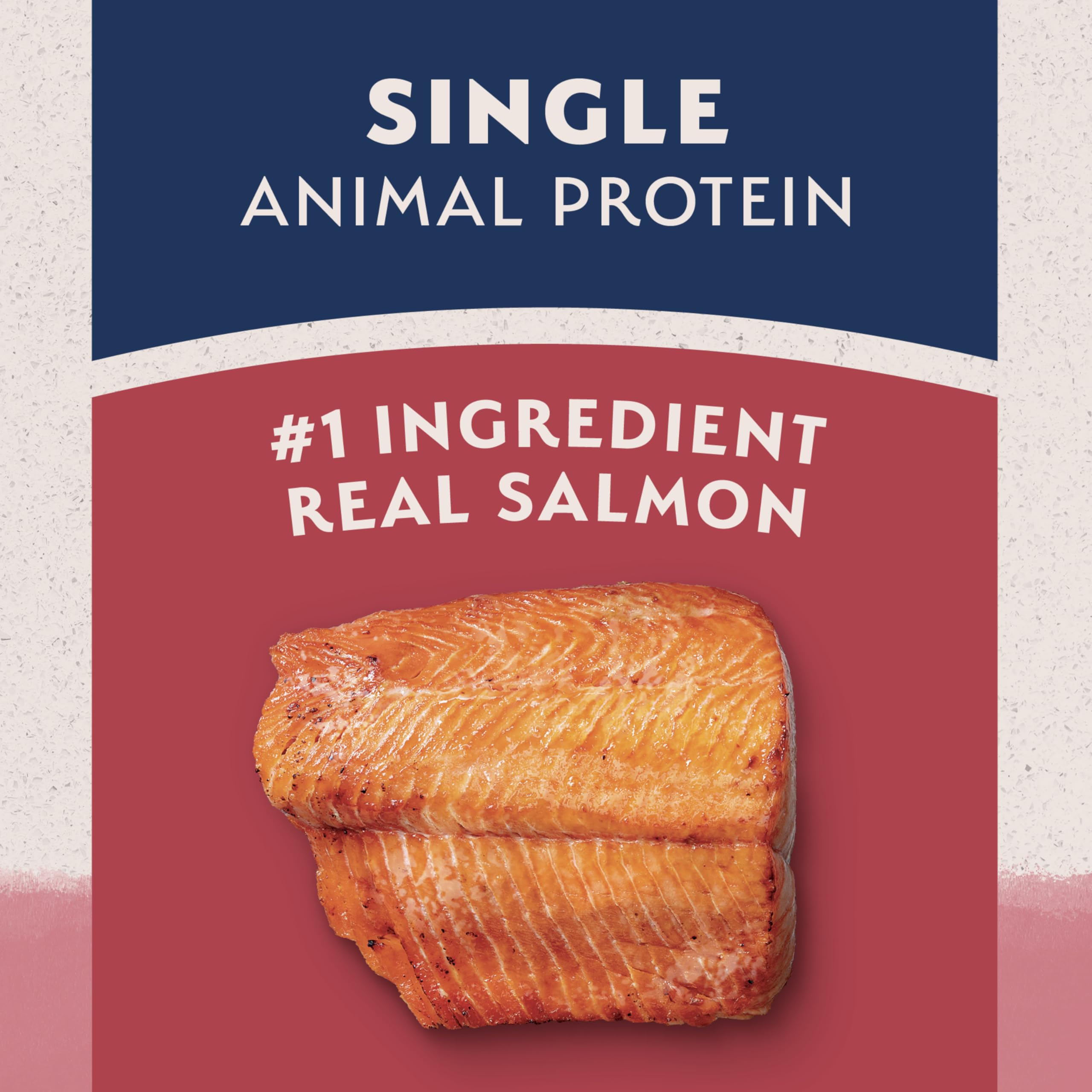 Salmón real como primer ingrediente para proteína esencial y músculos, con arroz integral