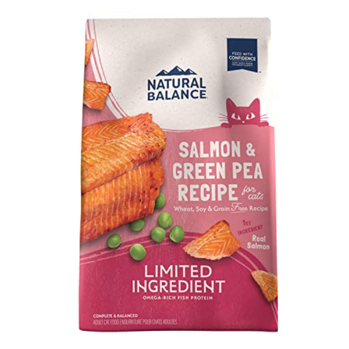 Natural Balance bolsa de 10 libras con salmón, proteína única para músculos fuertes.