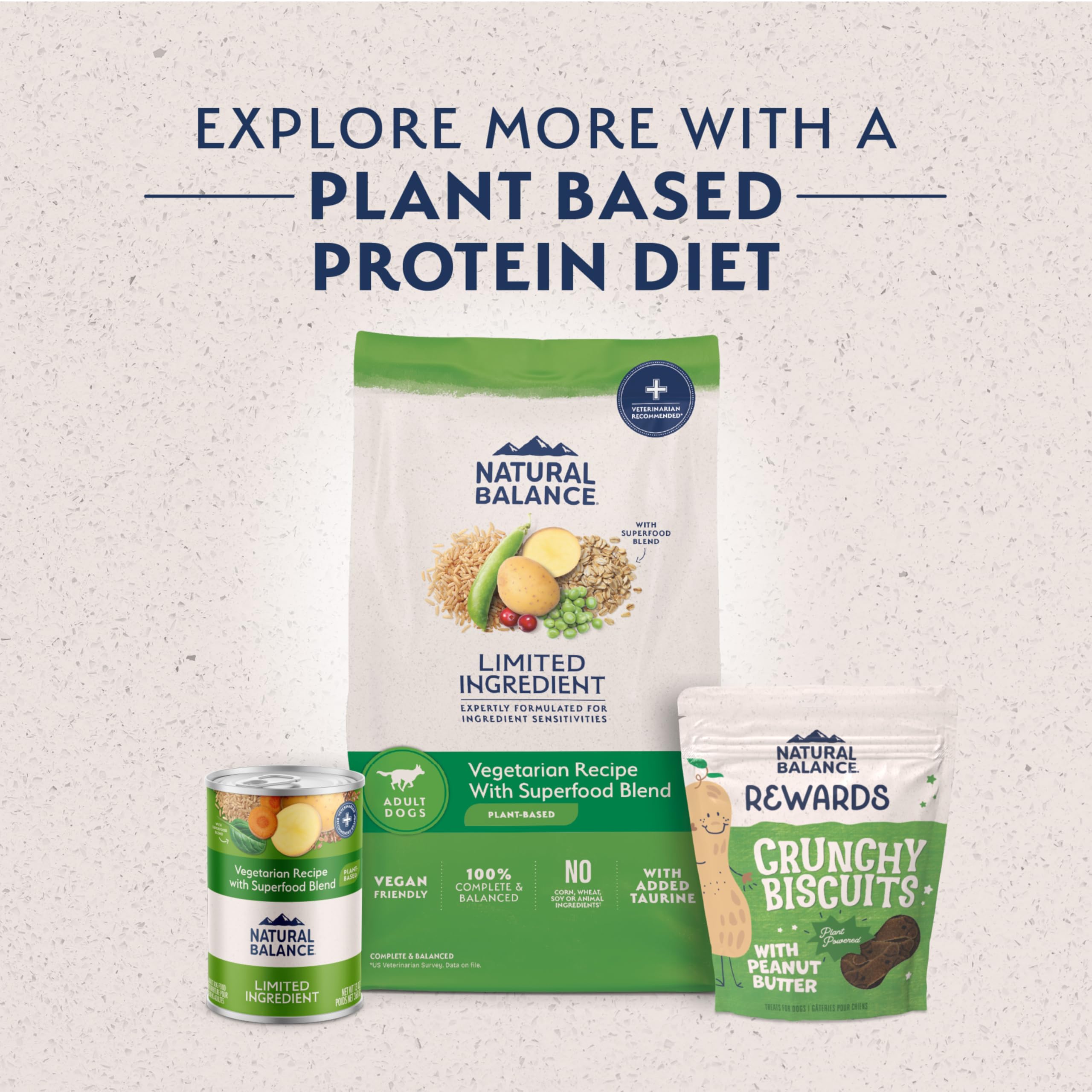 Natural Balance nutrición completa vegetariana, aporta nutrientes esenciales para un día a día activo