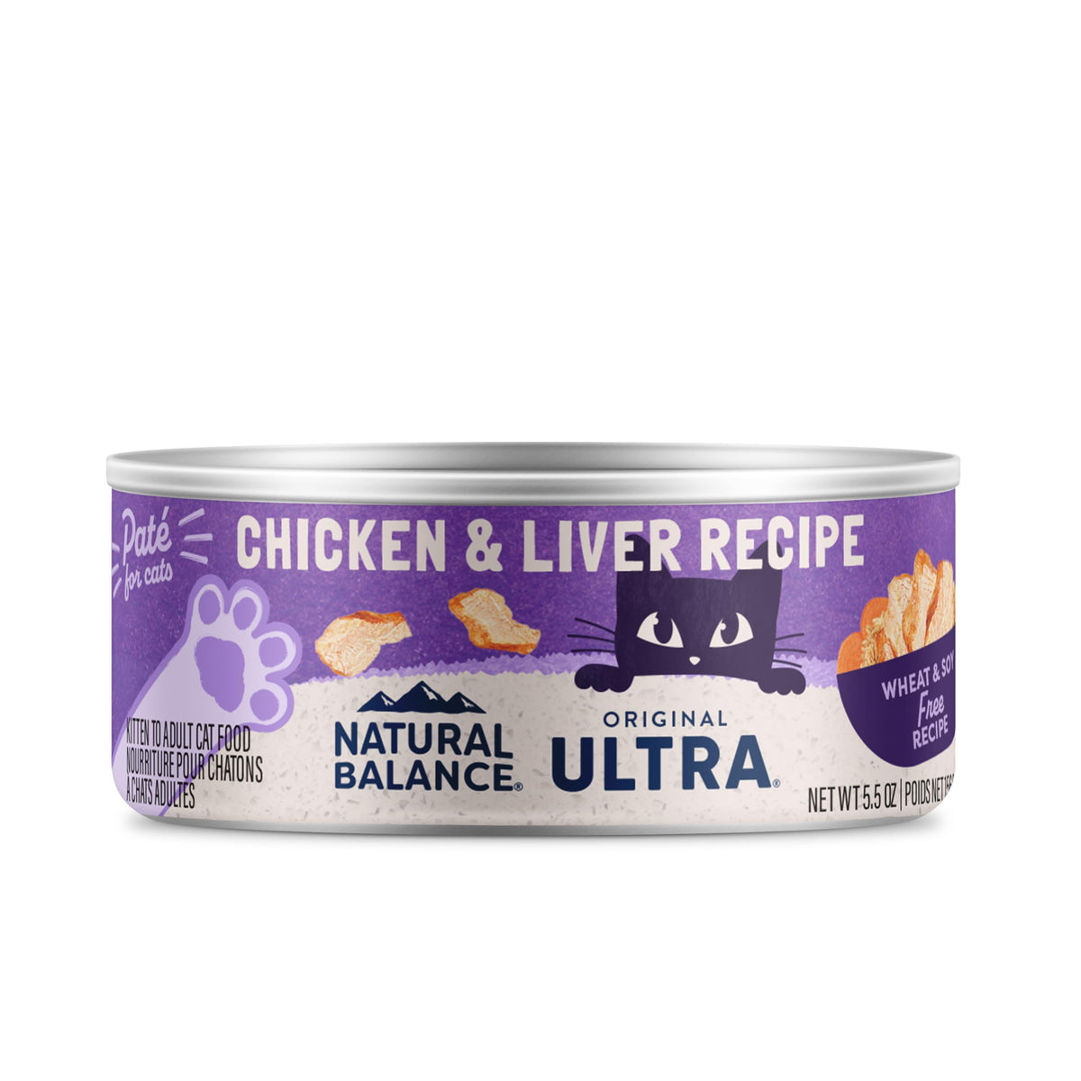Natural Balance Original Ultra para Gatos Adultos, lata de pollo y hígado, 5,5 onzas, sabor delicioso.