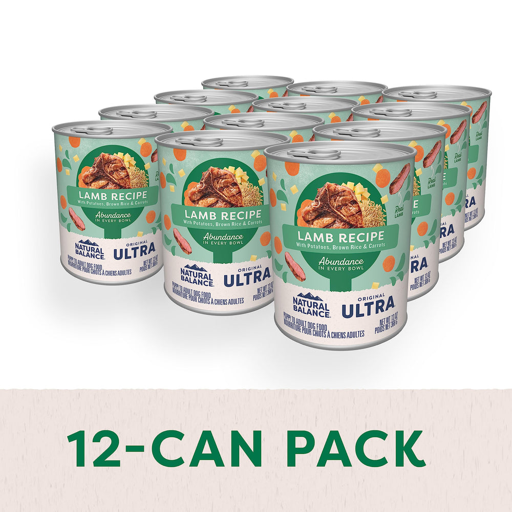 Natural Balance Original Ultra: ingrediente cordero arroz, fórmula completa para perros.