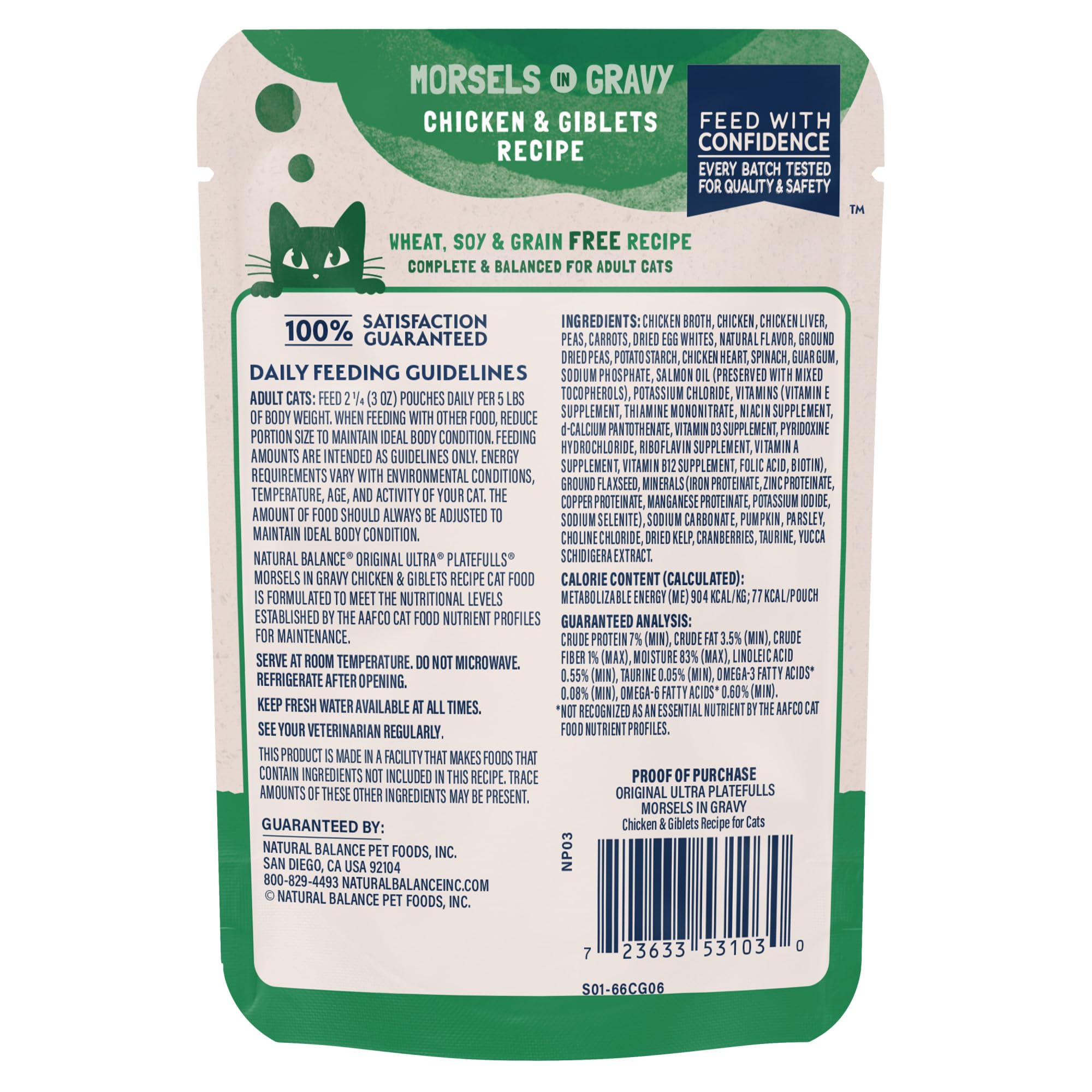 Natural Balance Platefulls con menudillos en salsa, opción sabrosa para gatos