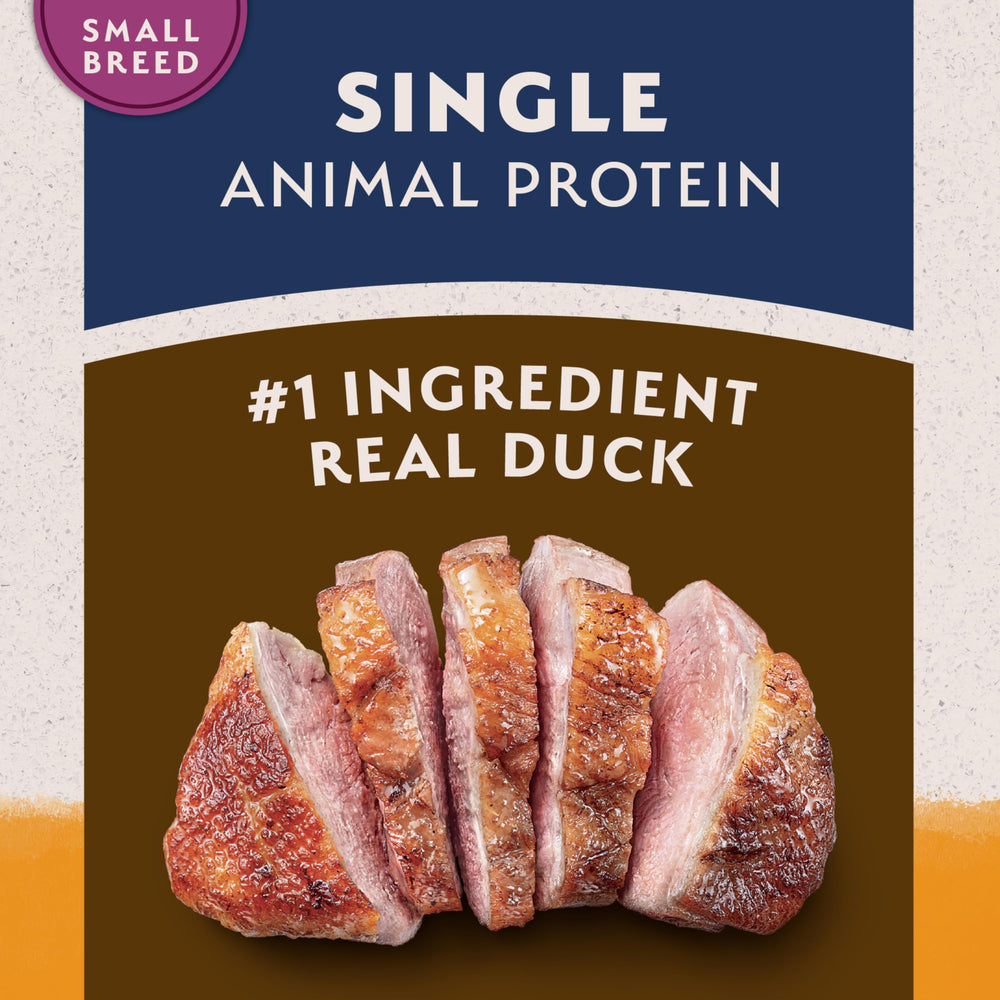 Natural Balance, proteína de pato única para perros pequeños.