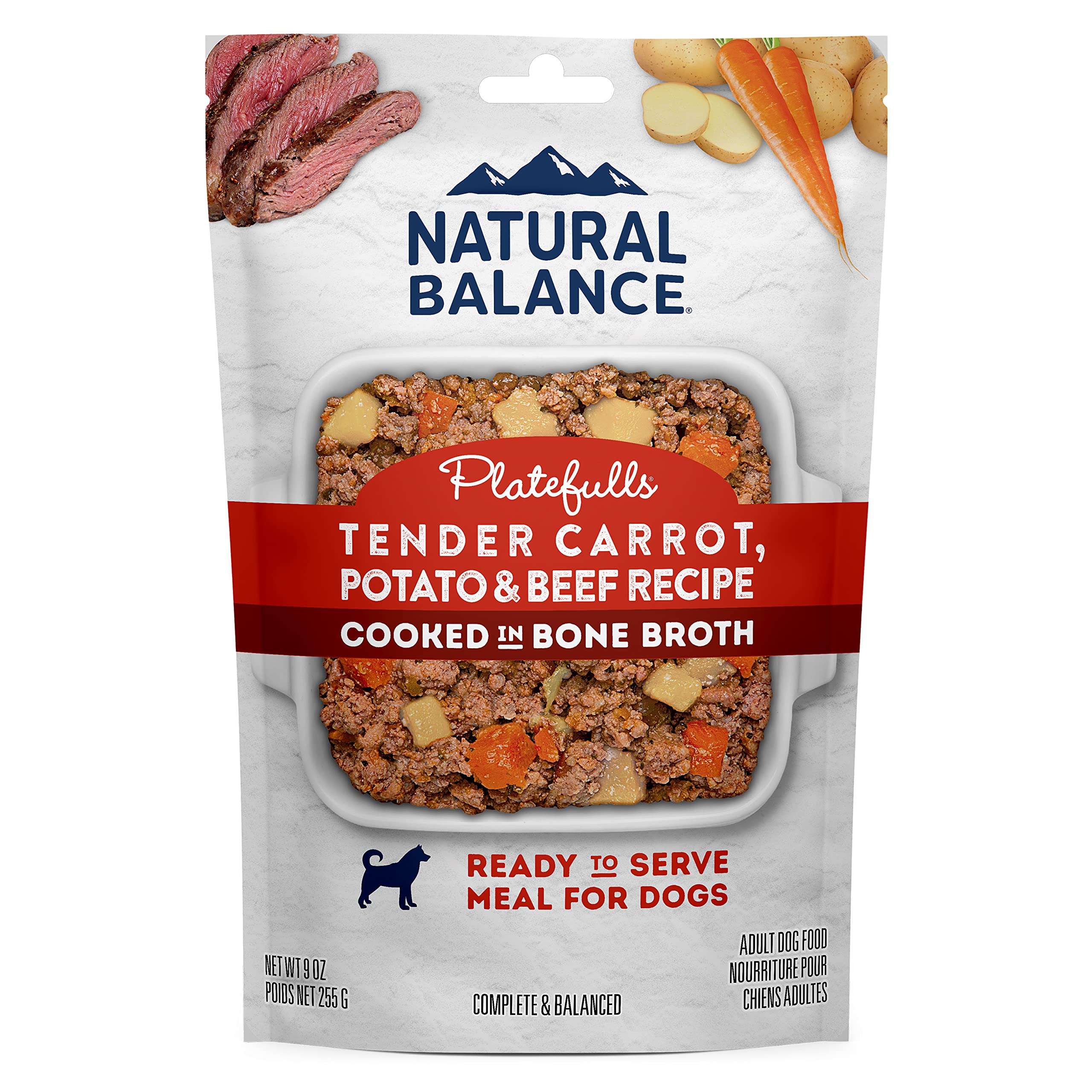 Natural Balance Platefulls bolsa lista para servir comida húmeda para perros.