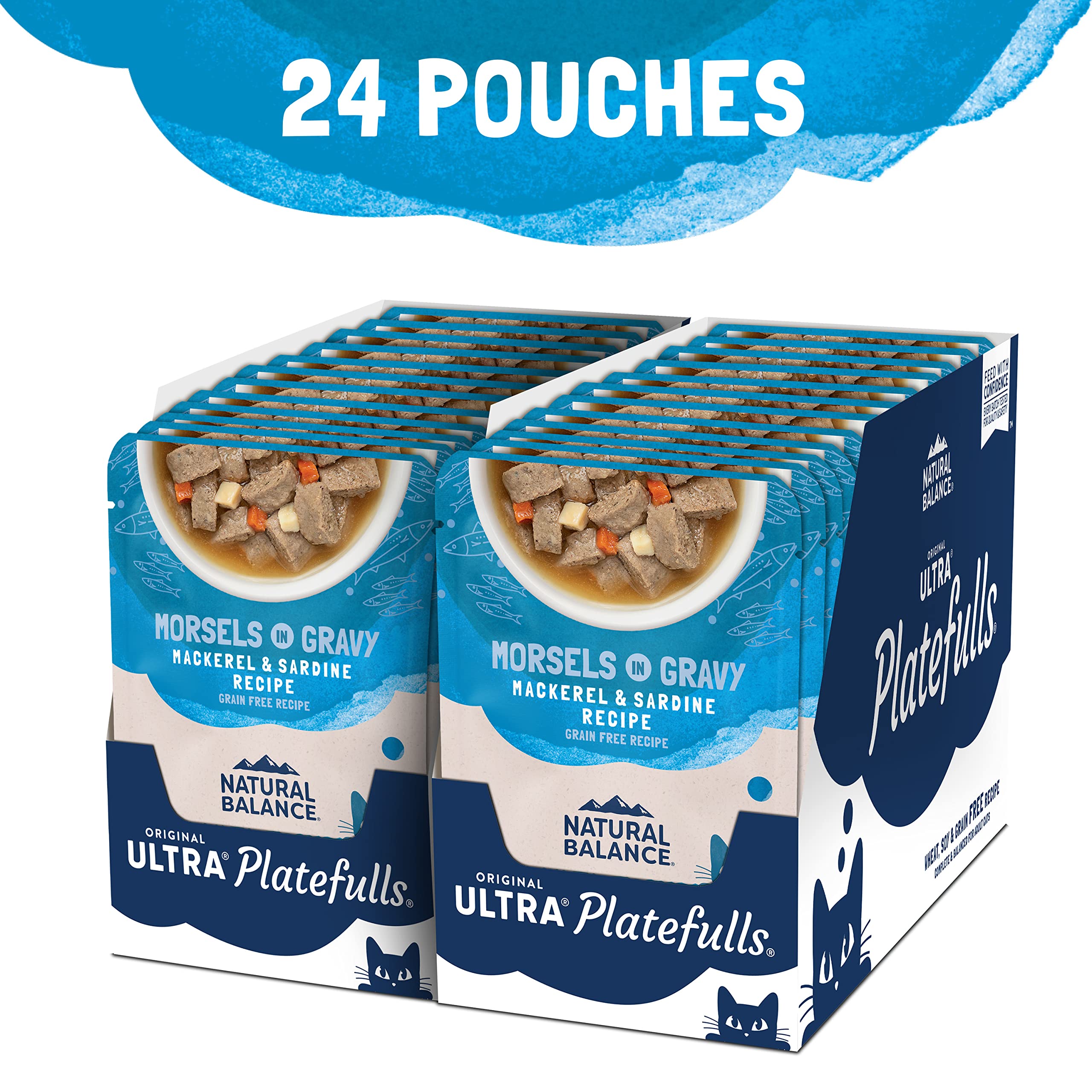 Platefulls Indoor con caballa y sardina, proteína principal de calidad para gatos.