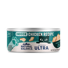 Natural Balance, lata 5.5 oz, pollo para gatos indoor, sabor apetitoso para cada comida.