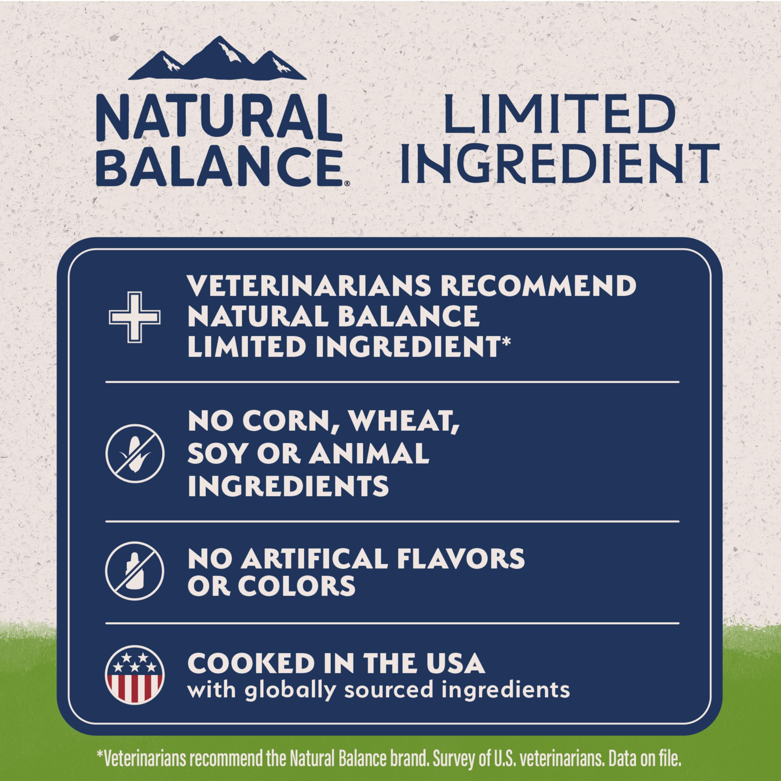 Natural Balance proteína vegetal sin carne, enfoque en ingredientes simples para estómagos sensibles