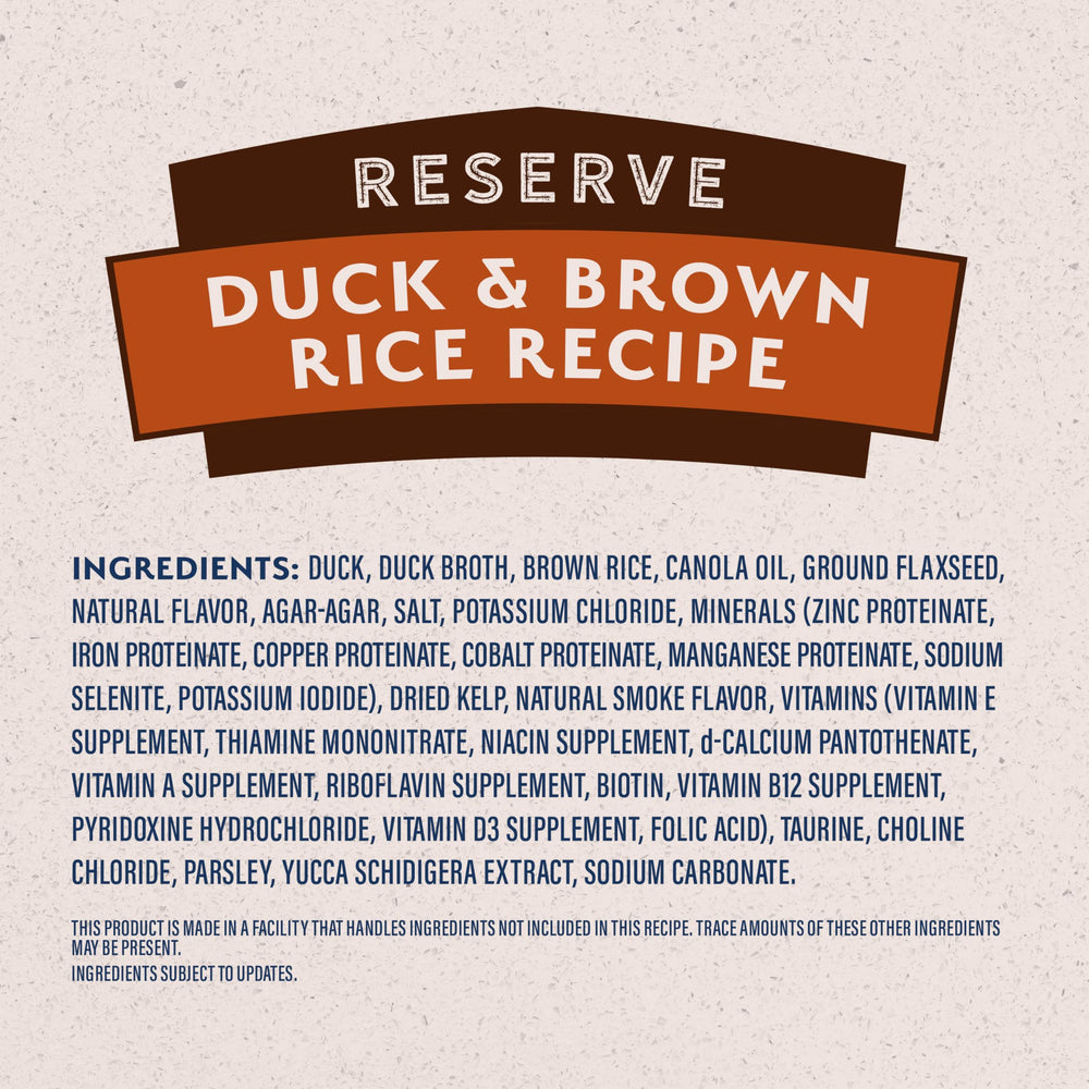 Natural Balance Reserva Pato Arroz, opción sin gluten para estómagos sensibles.